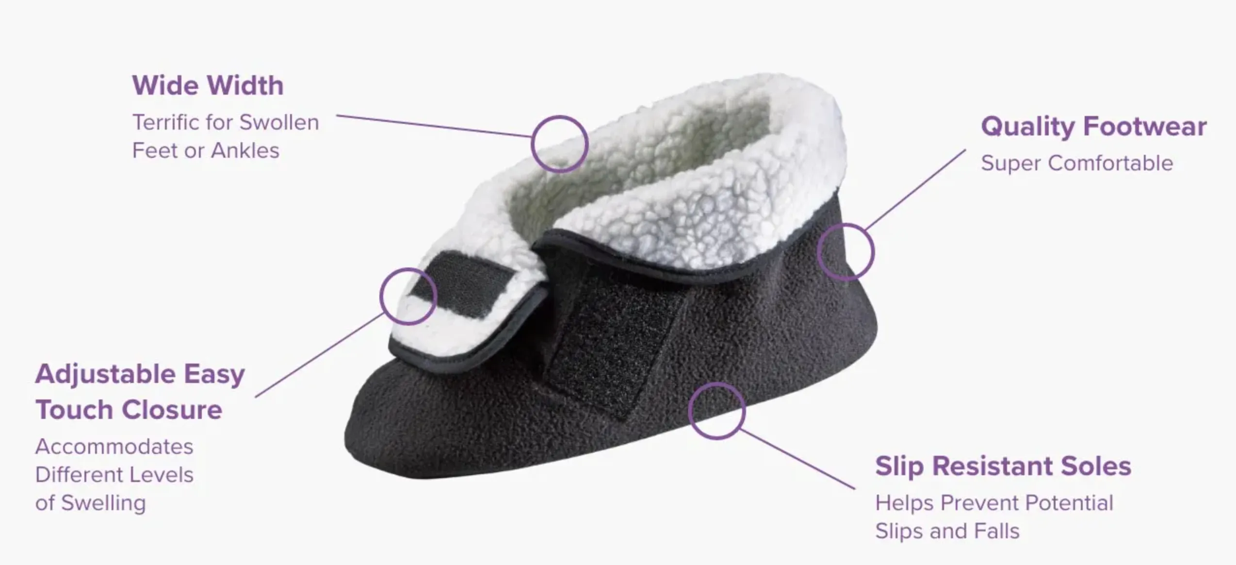 Extra Wide Diabetic Slippers for Swollen Feet