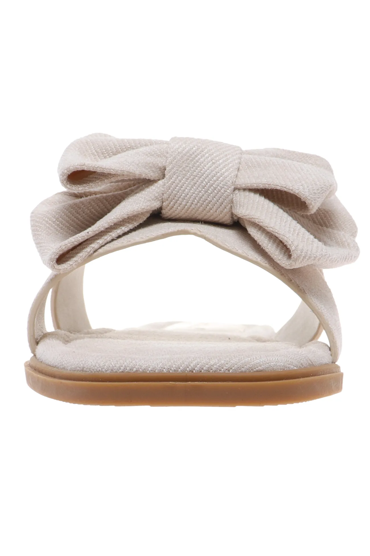 Fancy Folds Bow Nude Sandals