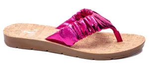 FINAL SALE: Cool Off Sandals by Corkys - Fuchsia Crinkle Metallic