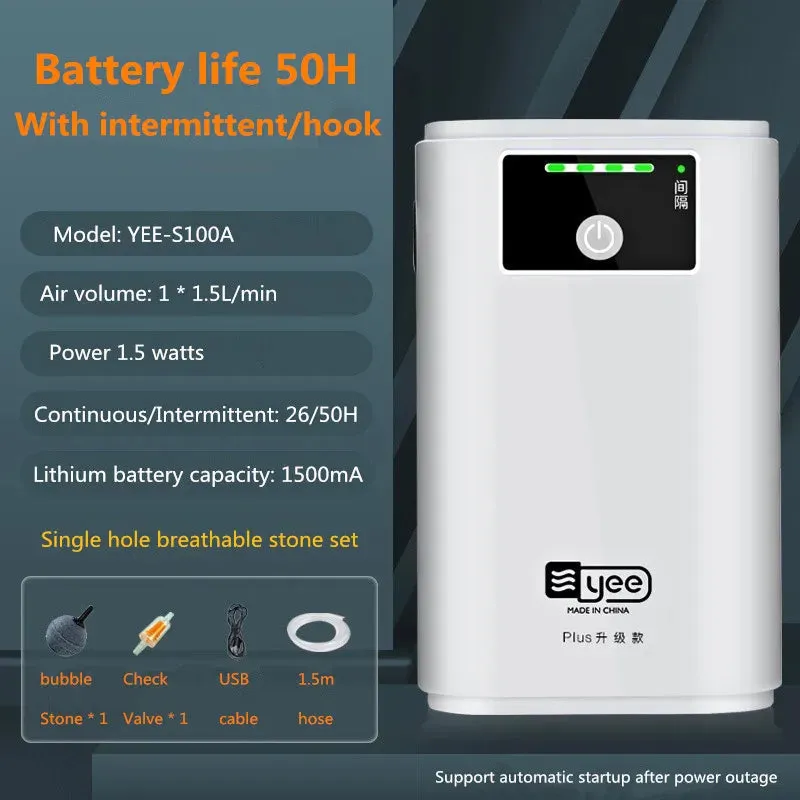 Fish tank oxygen air pump charging dual-purpose USB lithium battery fishing