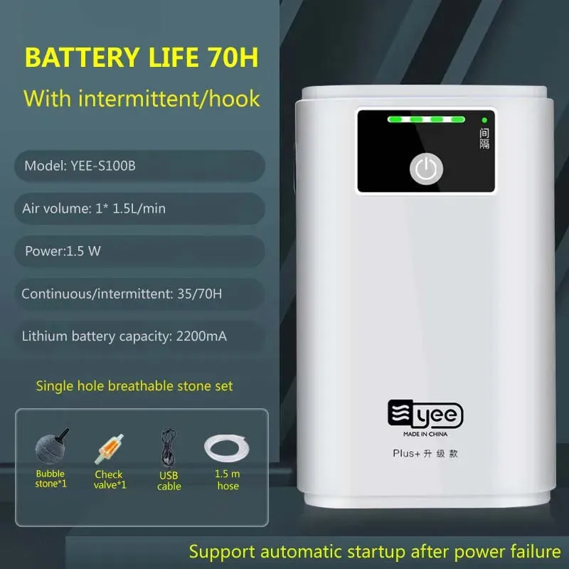 Fish tank oxygen air pump charging dual-purpose USB lithium battery fishing