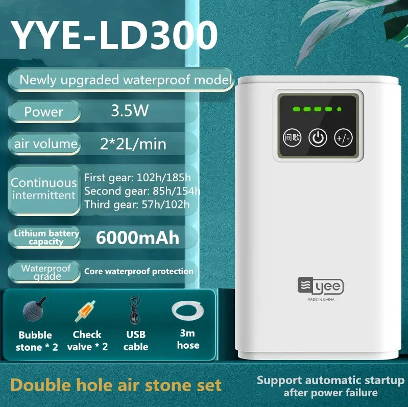 Fish tank oxygen air pump charging dual-purpose USB lithium battery fishing