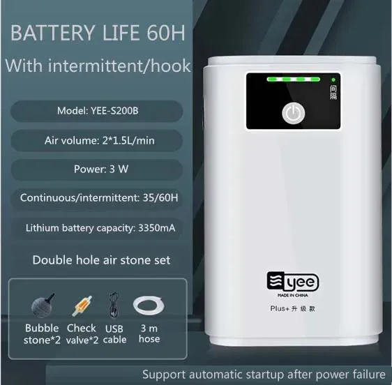 Fish tank oxygen air pump charging dual-purpose USB lithium battery fishing