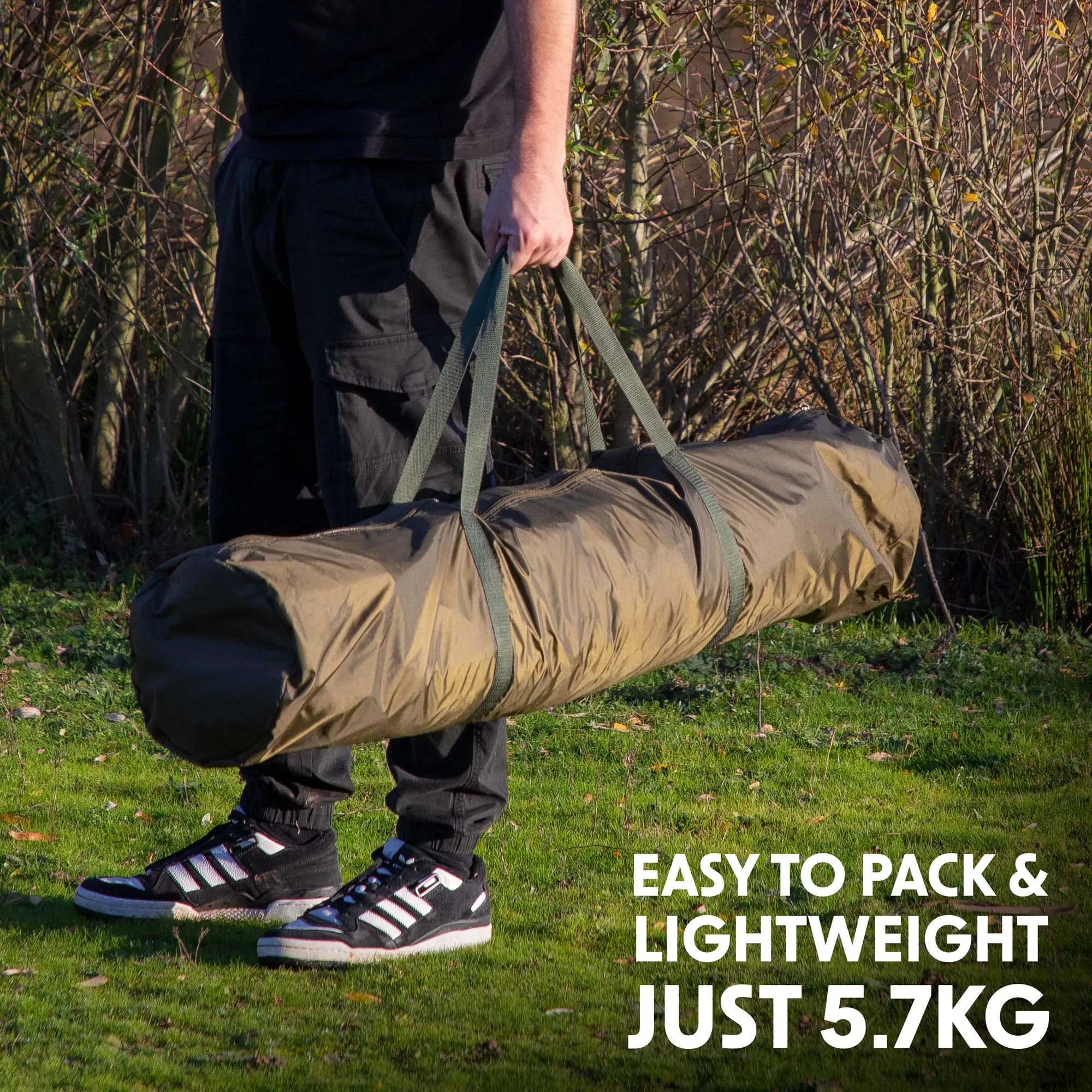 Fishing Bivvy Tent One-Person, UV Protection Quick Assembly Pre-Threaded Poles - DL75