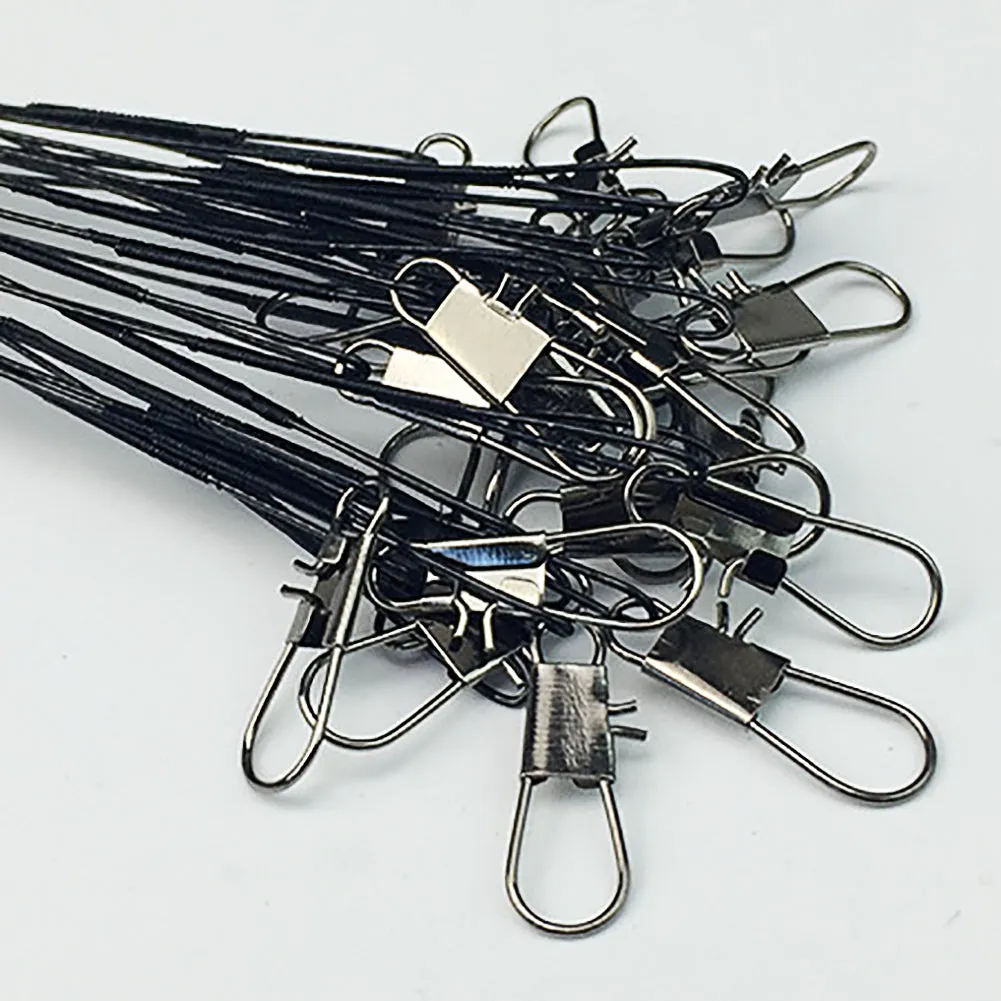 Fishing Tools Fishing Line Steel Wire Leader With Swivel And Snap 20Pcs/Pack