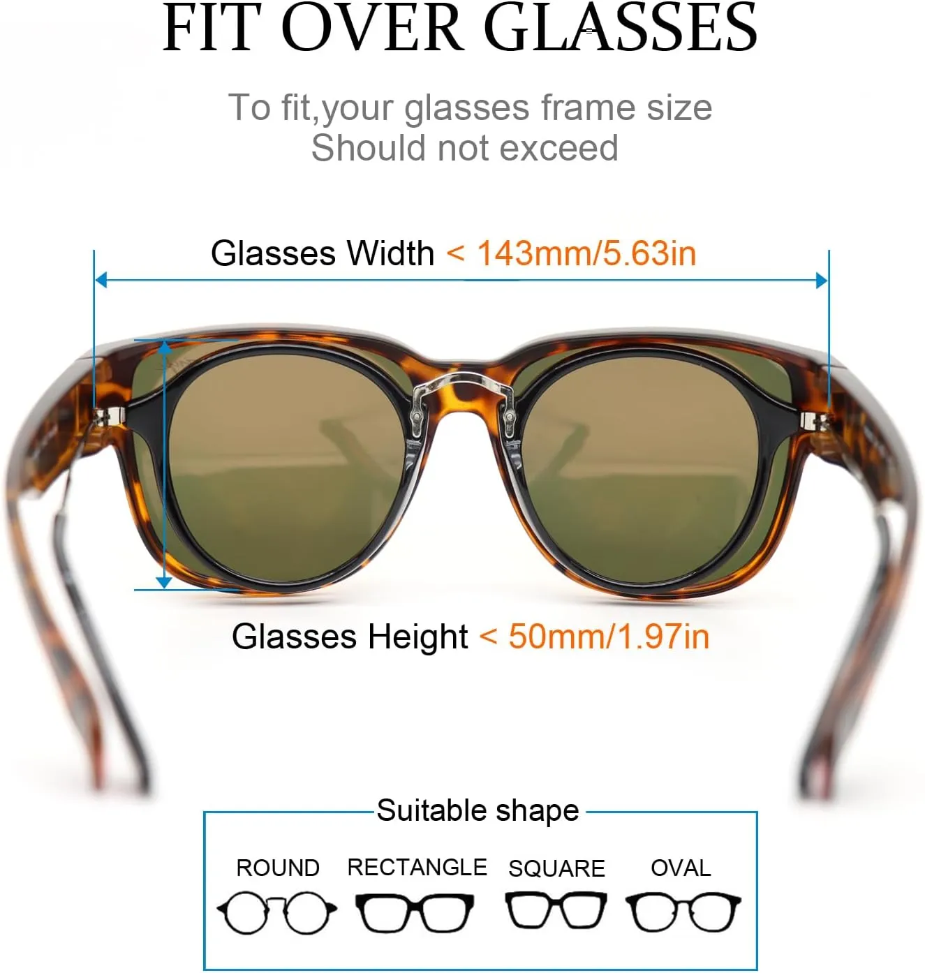 Fit Over Glasses Sunglasses Polarized for Women Men Fishing Driving Outdoor Mirrored Lens UV Protection
