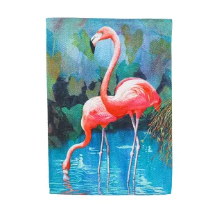 Flamingo Couple House Textured Suede Flag,13es10231