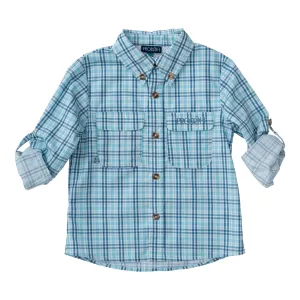 Founders Kids Fishing Shirt in Sunset Vibes Plaid