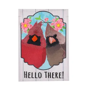 Friendly Cardinals Garden Linen Flag,14l10351