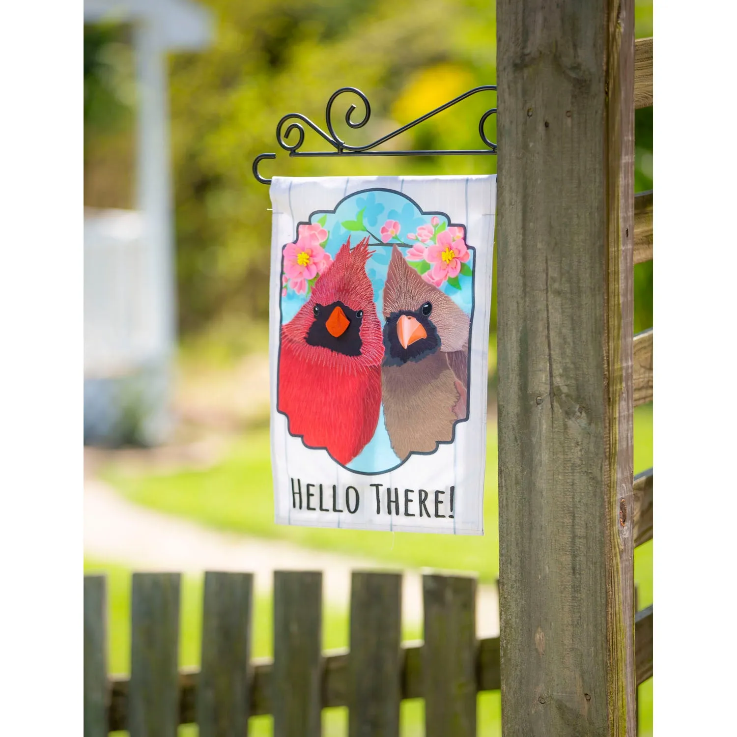 Friendly Cardinals Garden Linen Flag,14l10351