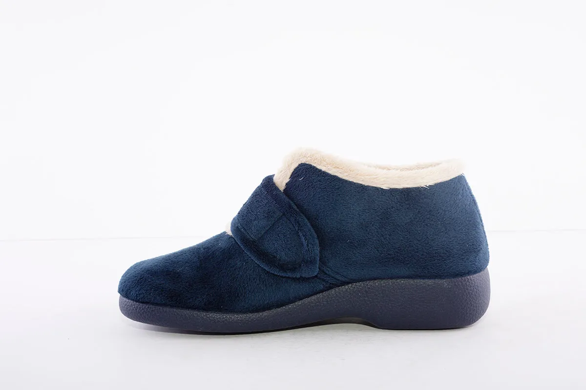 GARZON - 3895.247 VELCRO BOOTIE SLIPPER - NAVY