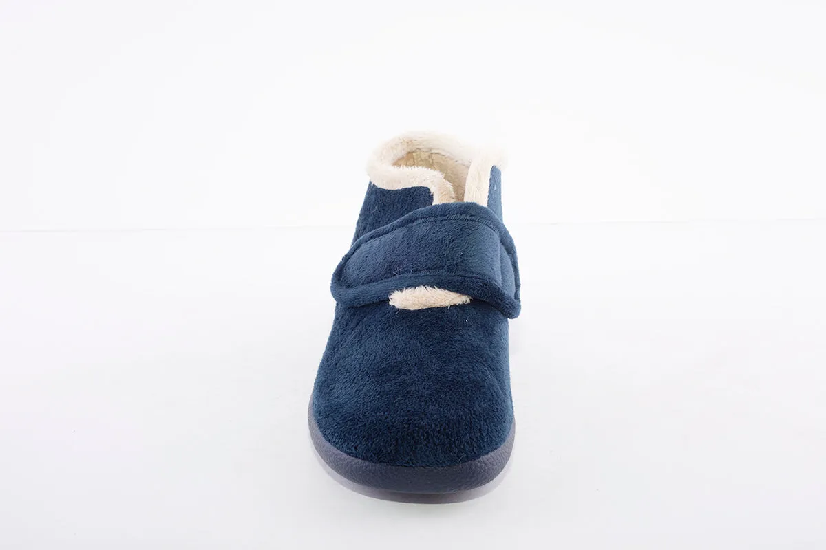 GARZON - 3895.247 VELCRO BOOTIE SLIPPER - NAVY