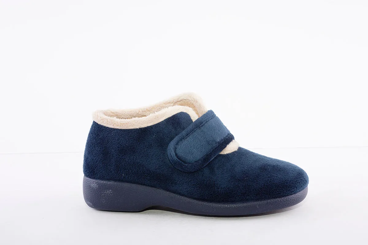 GARZON - 3895.247 VELCRO BOOTIE SLIPPER - NAVY