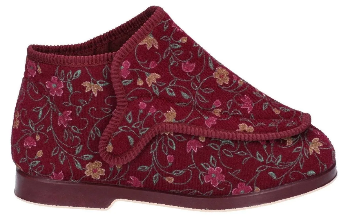 GBS Rhona Ladies 5E Extra Wide Fit Bootie Slippers