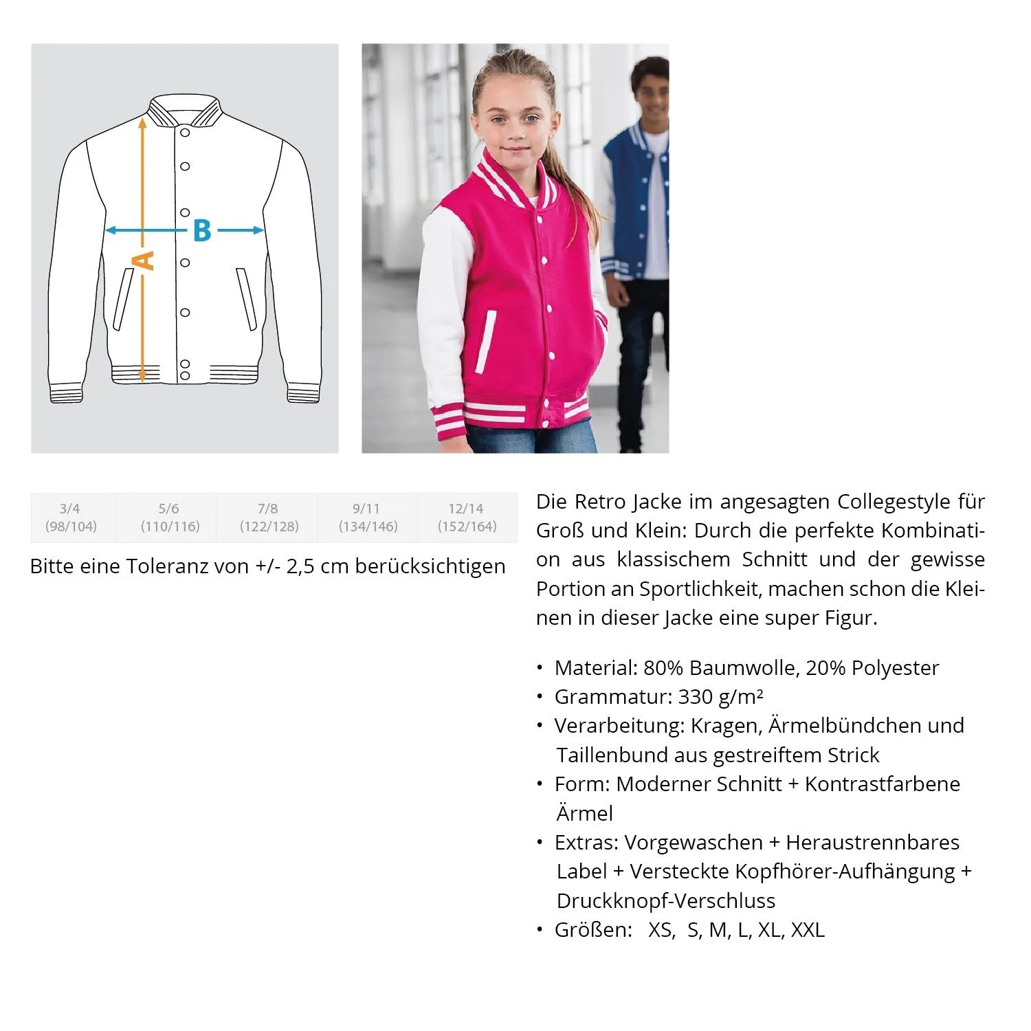 Geboren zum Wandern ...  - Kinder College Sweatjacke