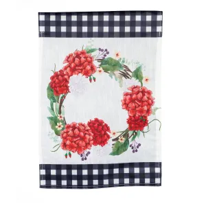 Geranium Wreath Garden Strié Flag,14t9710