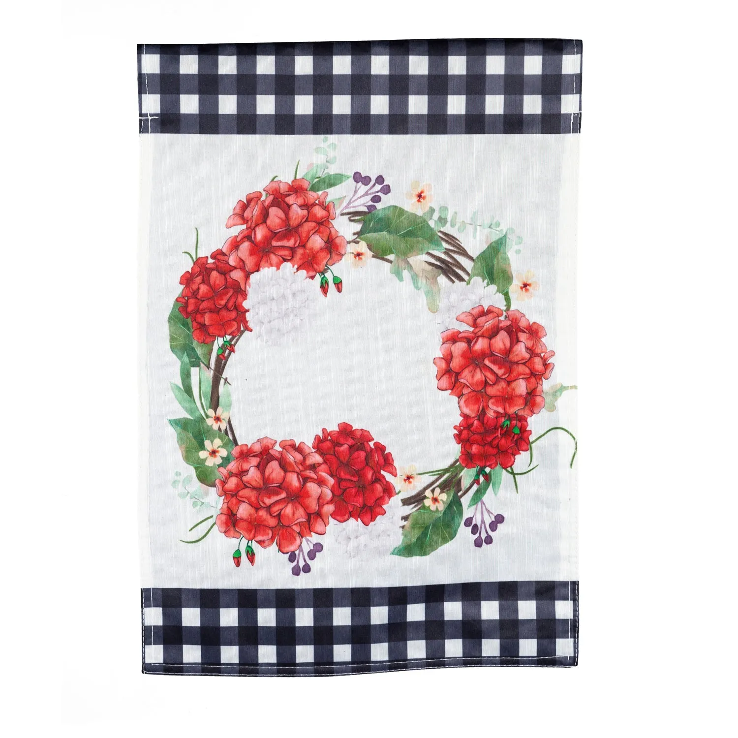 Geranium Wreath Garden Strié Flag,14t9710