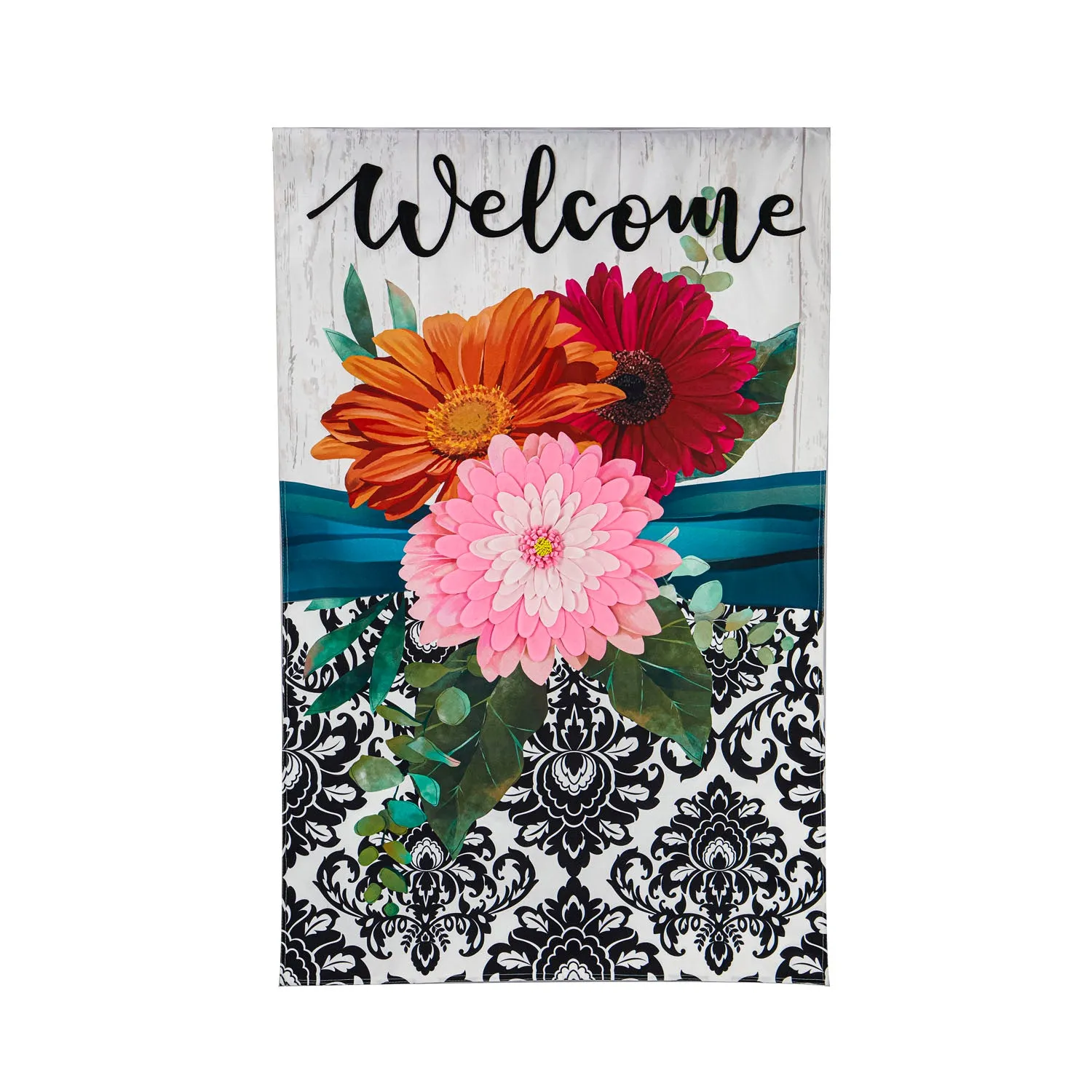 Gerbera Daisy Band House Linen Flag,13l10275