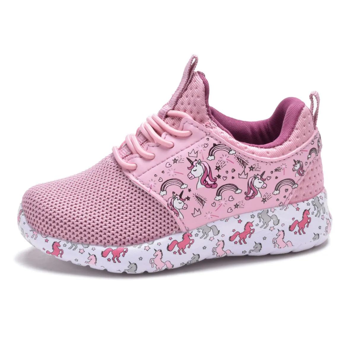 Girl Athletic Shoes Kids Unicorn Sneakers Toddler, Little, Big Kids Shoe Sizes 5-4