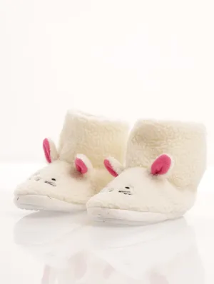 Girls Bunny Bootie Slipper - Cream