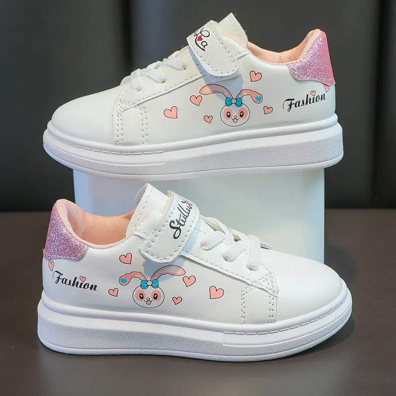 Girls’ Bunny White Shoes – Waterproof & Non-Slip
