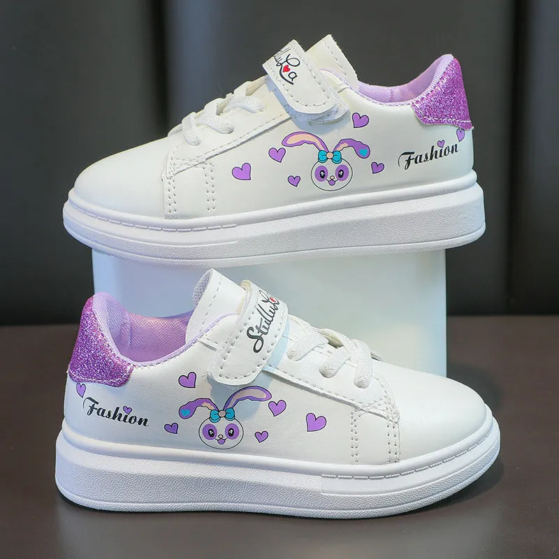 Girls’ Bunny White Shoes – Waterproof & Non-Slip
