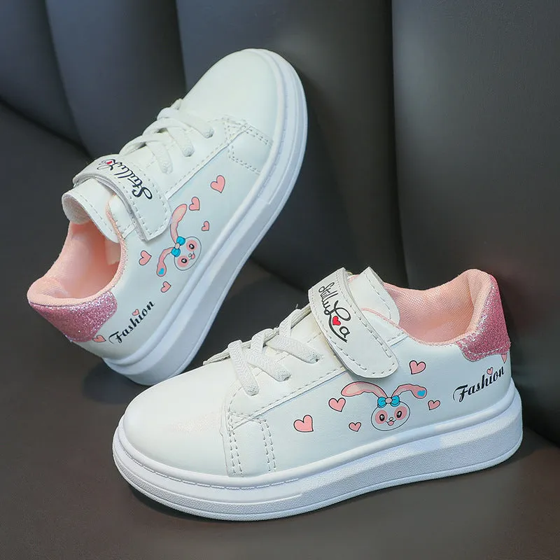 Girls’ Bunny White Shoes – Waterproof & Non-Slip