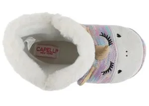Girls Glam Unicorn Knit Bootie with 3D Parts