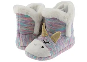 Girls Glam Unicorn Knit Bootie with 3D Parts