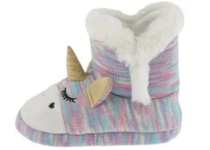 Girls Glam Unicorn Knit Bootie with 3D Parts