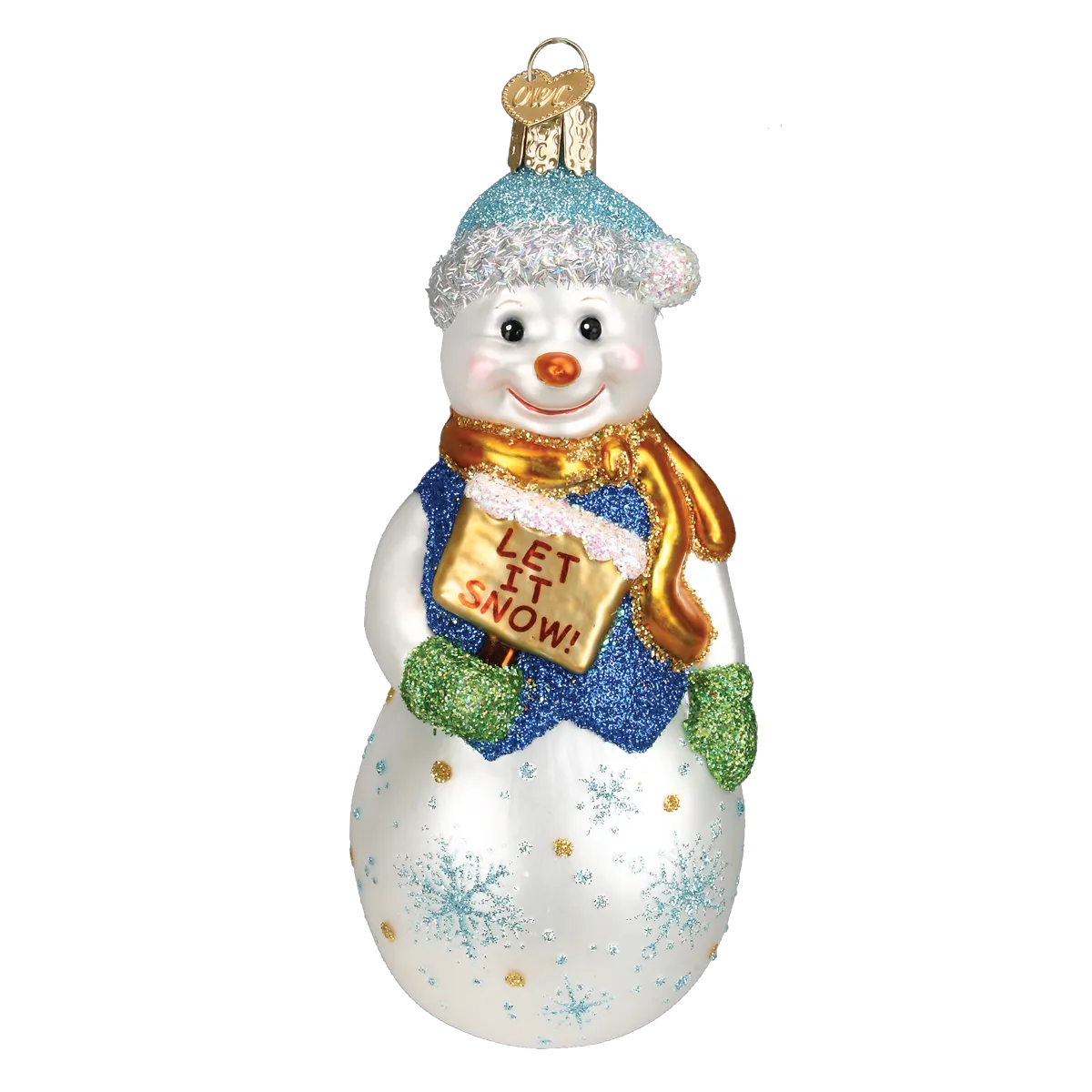 Glistening Let It Snow Snowman Ornament