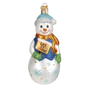 Glistening Let It Snow Snowman Ornament