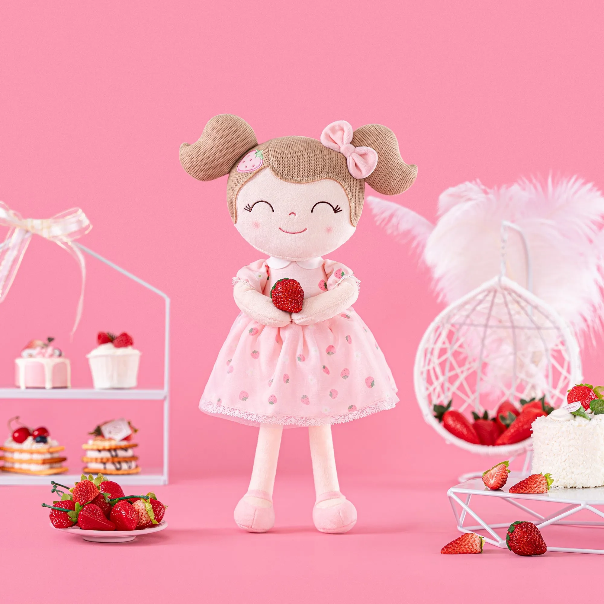 Gloveleya 16-inch Spring Girls Dolls Strawberry