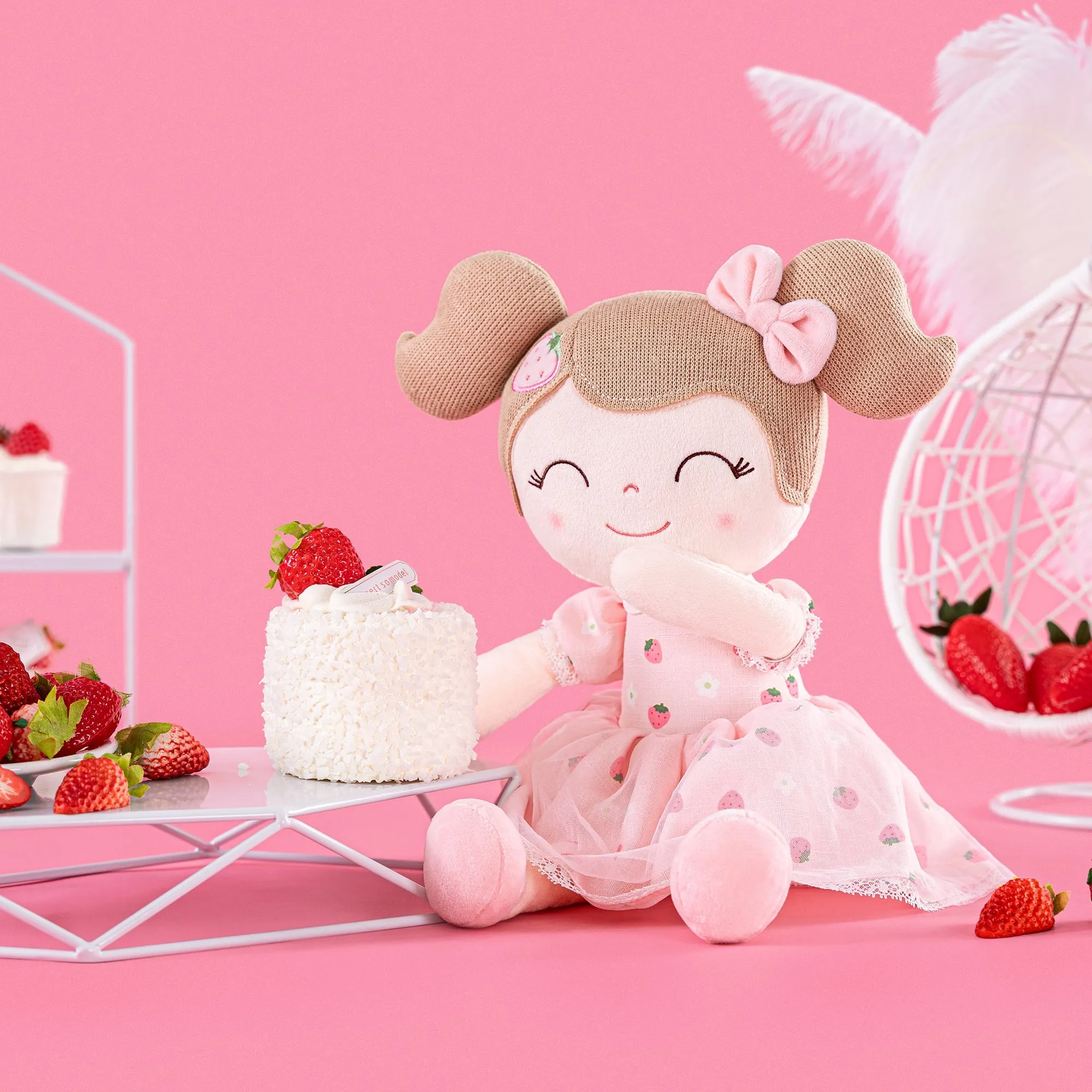 Gloveleya 16-inch Spring Girls Dolls Strawberry