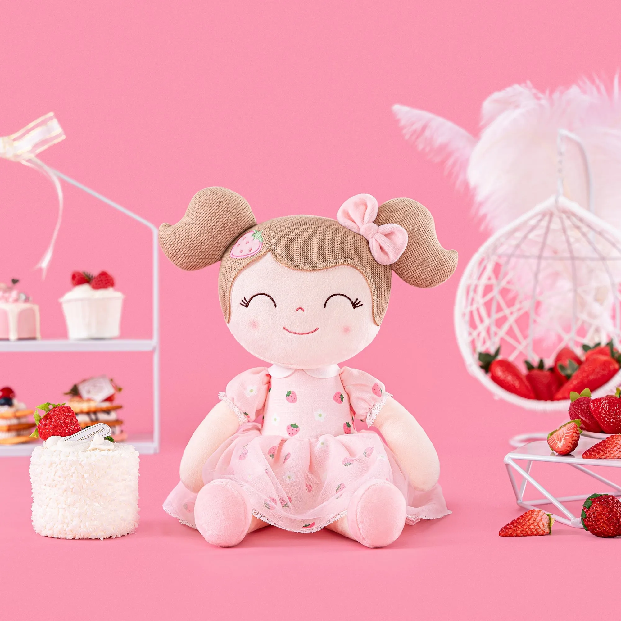 Gloveleya 16-inch Spring Girls Dolls Strawberry