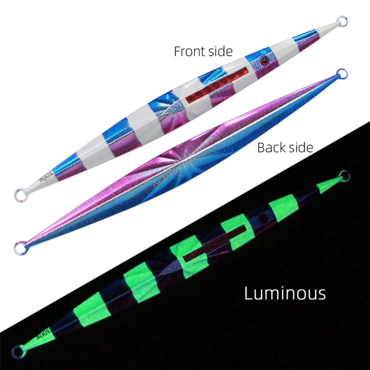 Glow in the Dark Fishing Lure Bionic Jigging Bait 150-400g Deep Sea Tackle