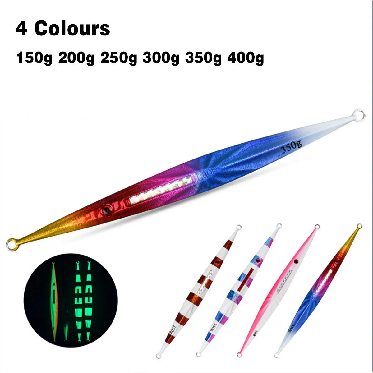 Glow in the Dark Fishing Lure Bionic Jigging Bait 150-400g Deep Sea Tackle
