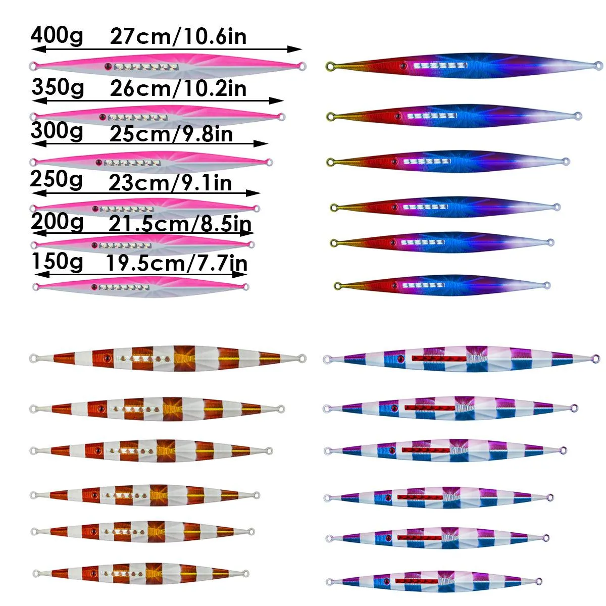 Glow in the Dark Fishing Lure Bionic Jigging Bait 150-400g Deep Sea Tackle
