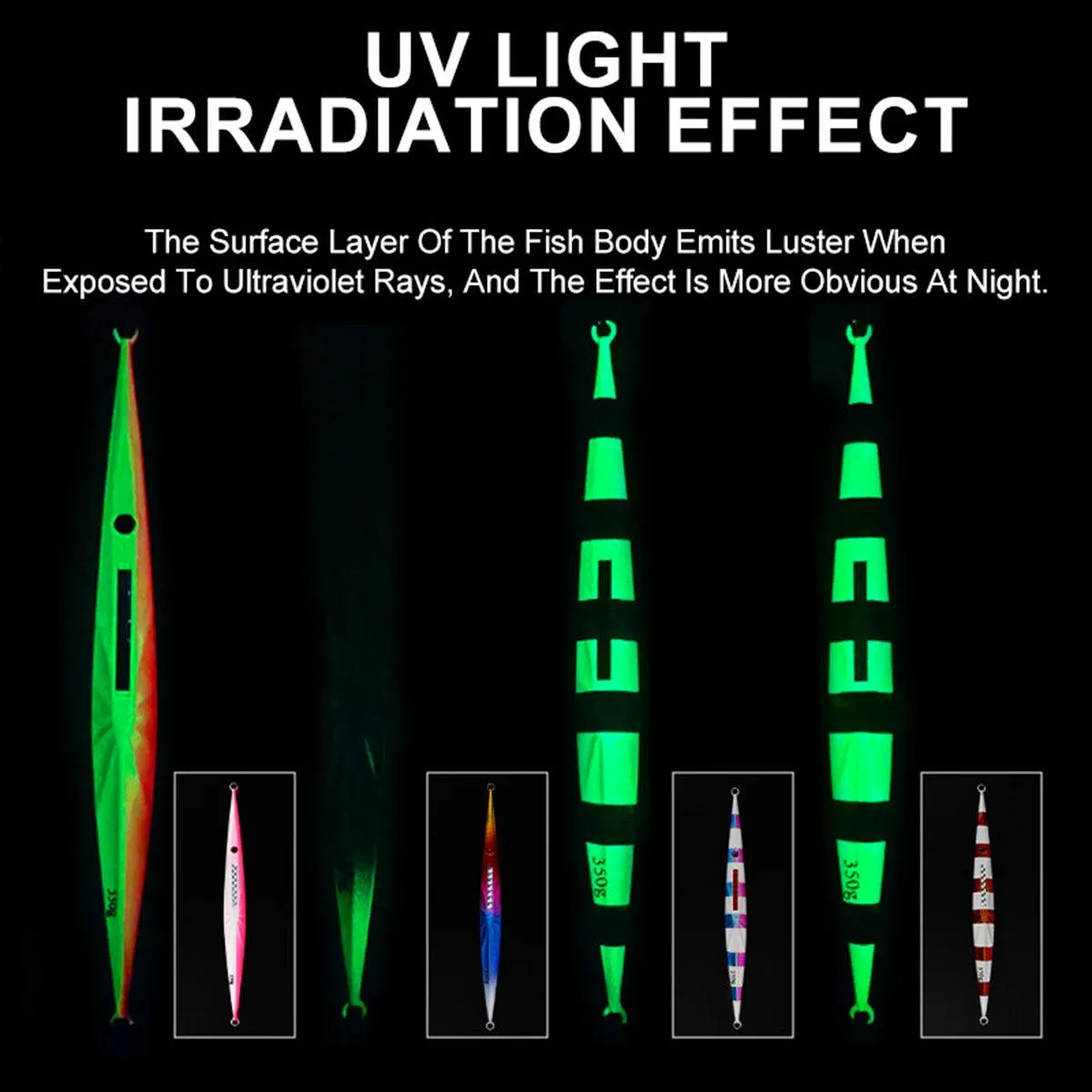 Glow in the Dark Fishing Lure Bionic Jigging Bait 150-400g Deep Sea Tackle