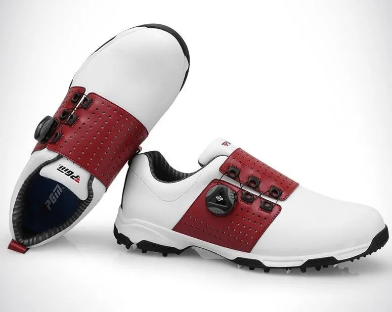 Golf Shoes Men Waterproof Breathable Golf Shoes Rotating Knobs Buckle Slip Resistant Sports Sneakers Outdoor Golf