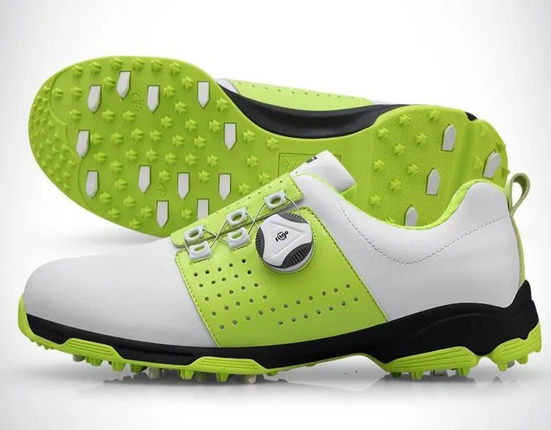 Golf Shoes Men Waterproof Breathable Golf Shoes Rotating Knobs Buckle Slip Resistant Sports Sneakers Outdoor Golf