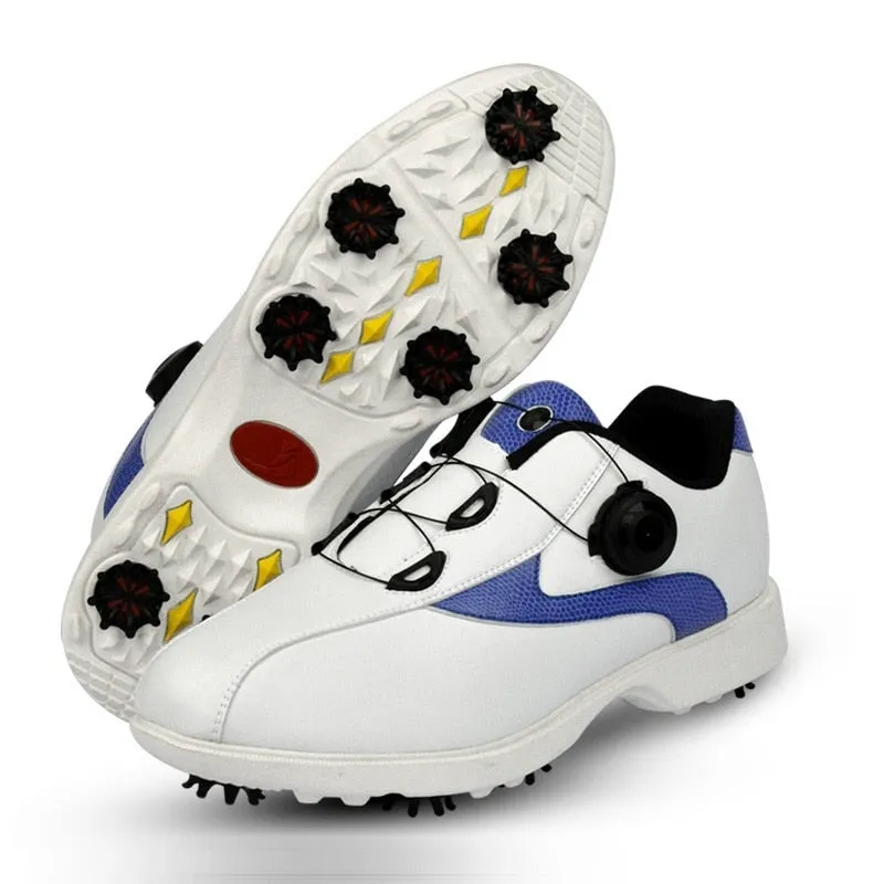 Golf Shoes Men Waterproof Sports Shoes Knobs Buckle Sneakers Mesh Lining Breathable Anti-slip Trainers for Male