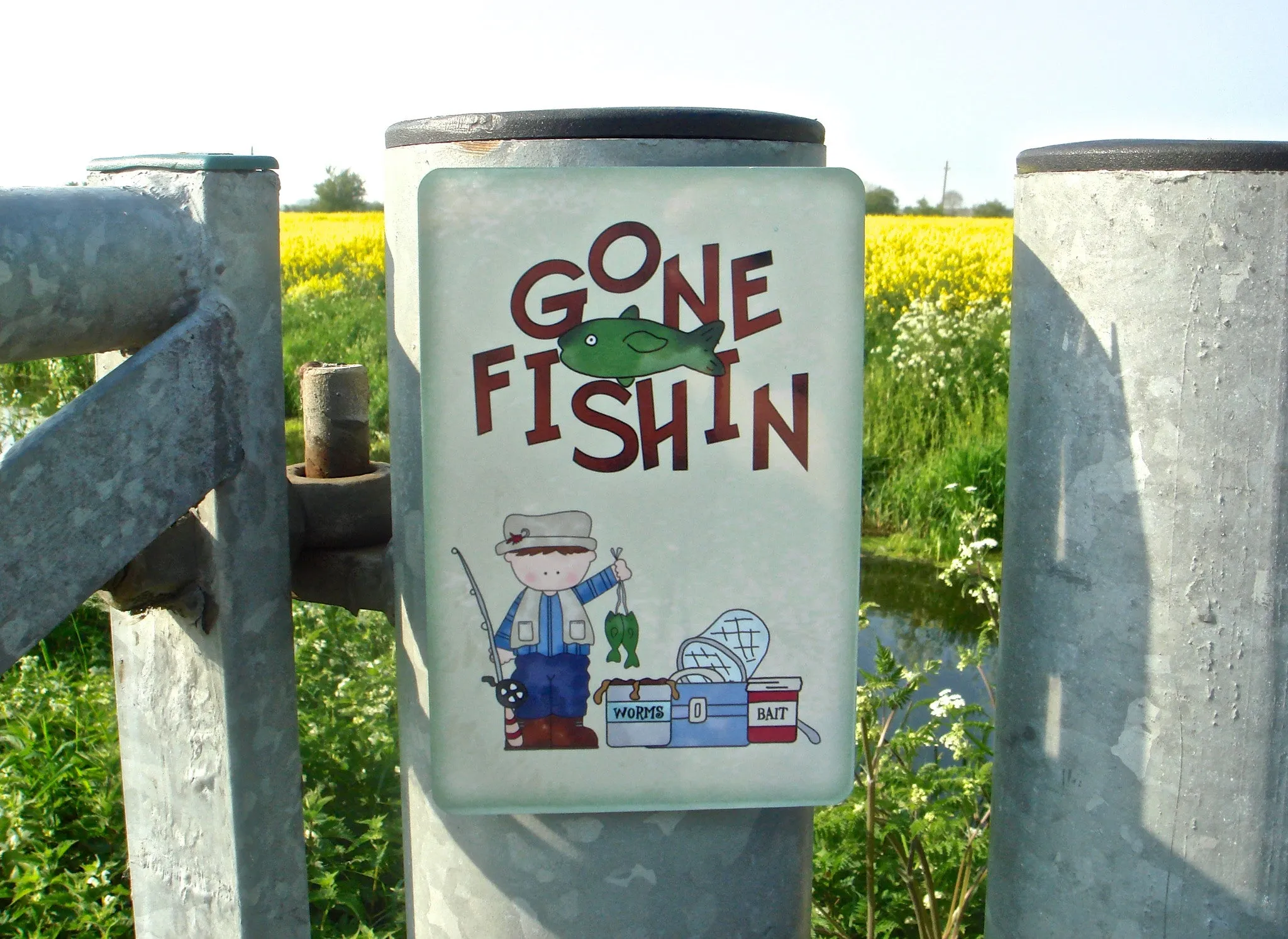 Gone Fishing Sign with Personalised Option in Wood or Metal