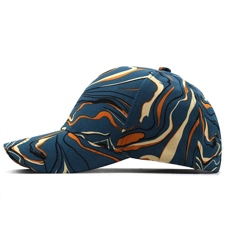 Graffiti Pattern Baseball Cap - Red Yellow Trucker Hat for Men Women, Summer Fishing Snapback Cap