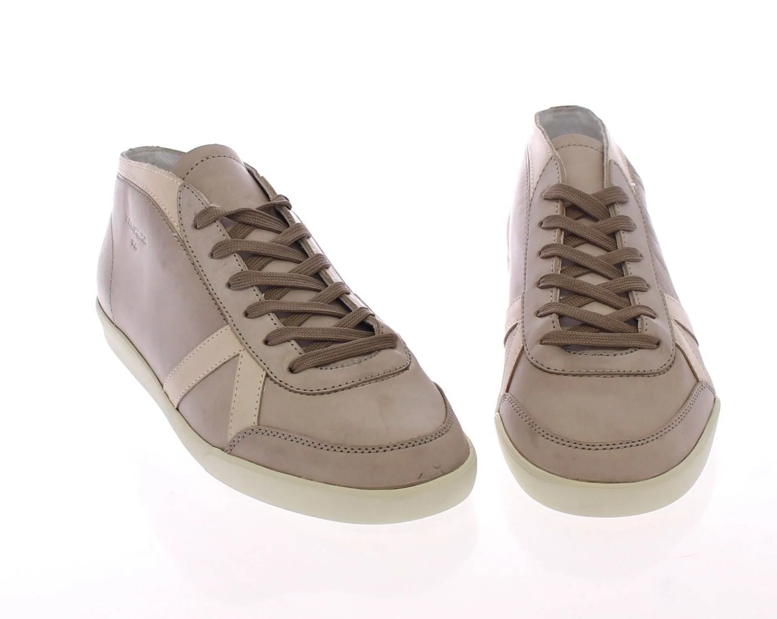Gray Leather Casual Sport Sneakers Shoes