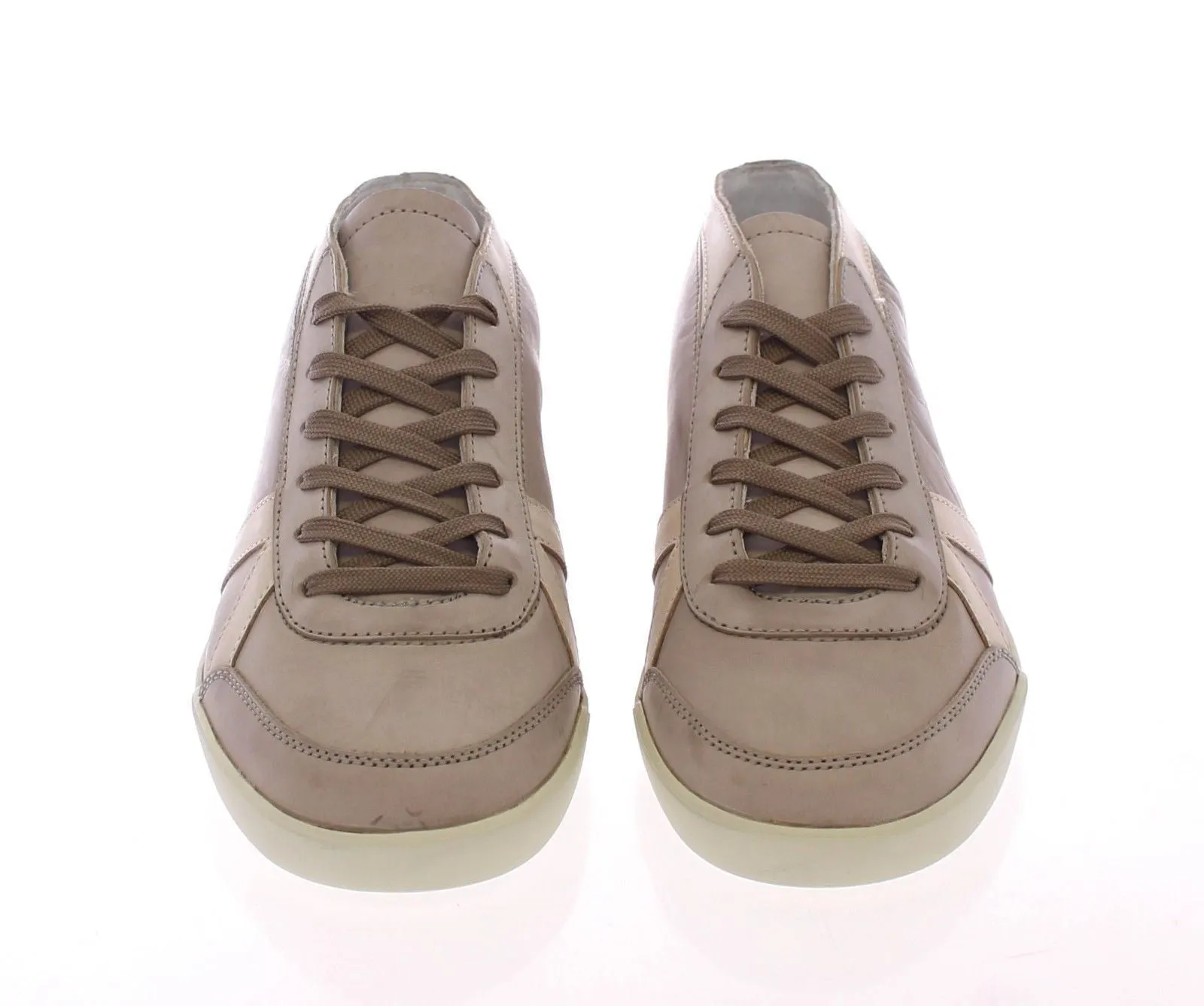 Gray Leather Casual Sport Sneakers Shoes