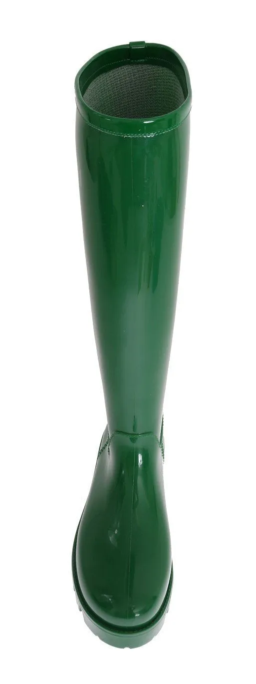 Green Rubber Rain Knee Boots