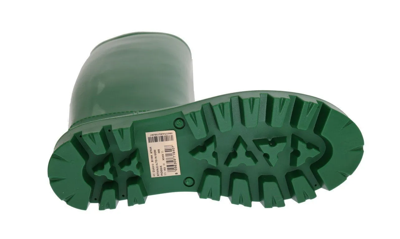 Green Rubber Rain Knee Boots