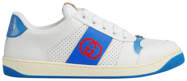 Gucci Screener 'Interlocking G - White Blue' Sneakers for Men