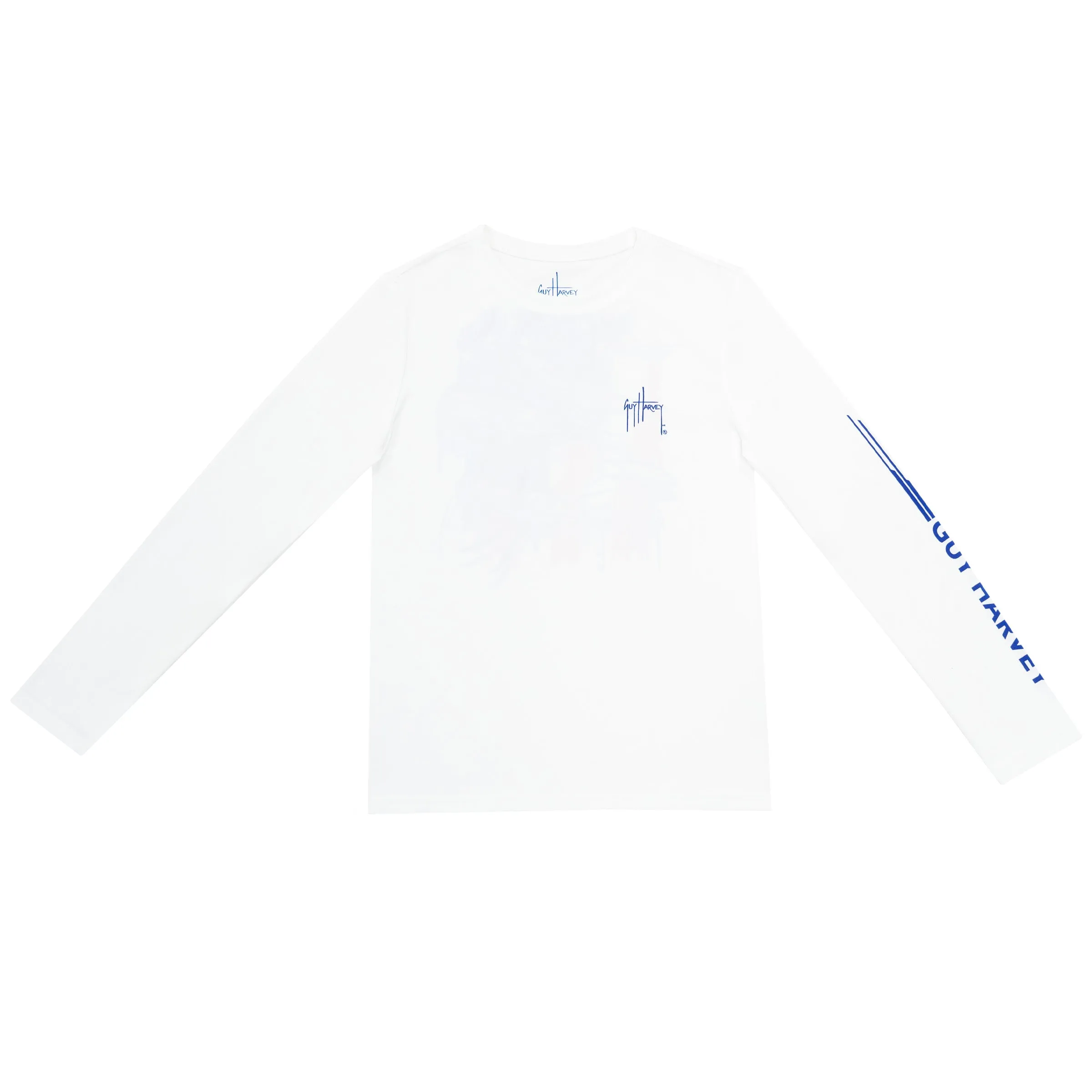 Guy Harvey Boys GRAND OL FLAG LONG SLEEVE SUN PROTECTION TOP WHT